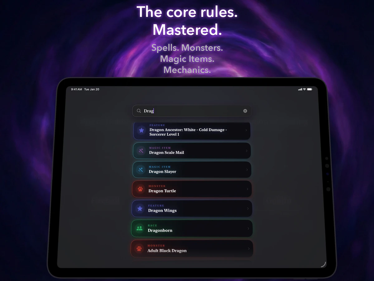 Incant search on iPad
